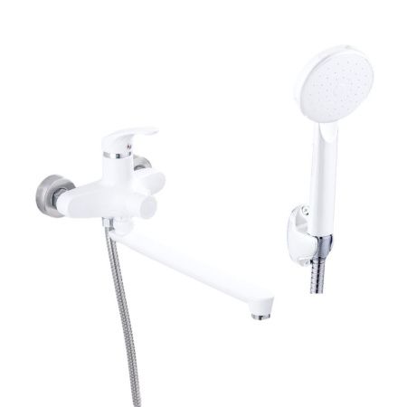 Смеситель для ванны и умывальника монокомандный белый/хром Potato Эверест B 22-033