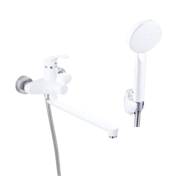 Смеситель для ванны и умывальника монокомандный белый/хром Potato Эверест B 22-033