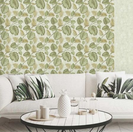 Обои Монстера фон гофра С14-04 0,5м*10м Гр.2 (упак. 15 рул. Саратов)