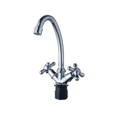 Смеситель для кухни двухручуовый хром Potato Эверест B 49-340 M