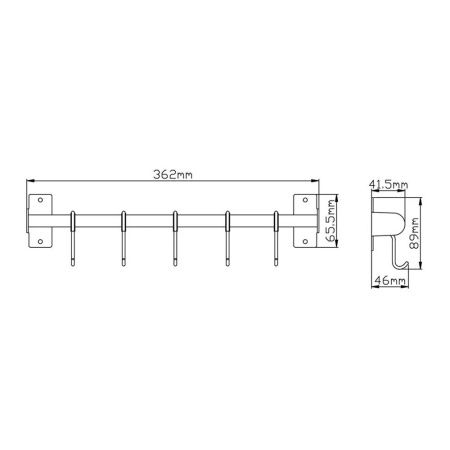 Держатель полотенец (5 крючков) P2016-5 (20 серия)