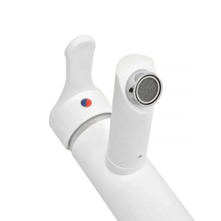 Смеситель для раковины монокомандный  белый  Potato Эверест B10-0467