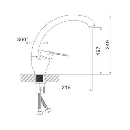 Смеситель для кухни монокомандный  белый  Potato Эверест B59-0267