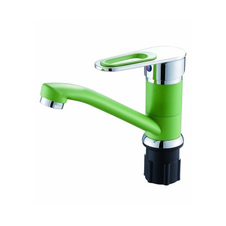 Смеситель для кухни монокомандный  зеленый с хромом  Potato Эверест B45-274E