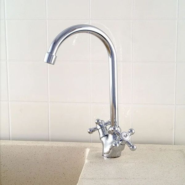 Смеситель для кухни двухручковый хром Potato Эверест B 58-340M