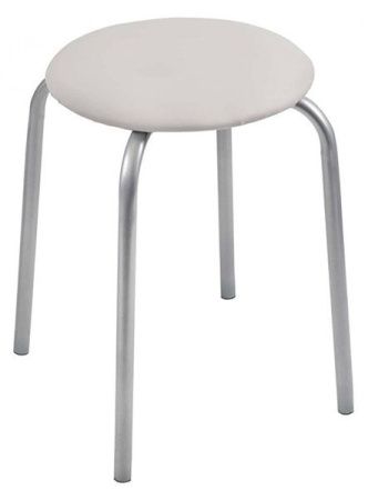 Табурет "Классика2" ТК02/СС на 4-х опорах (кругл.сидение) св.серый Ника