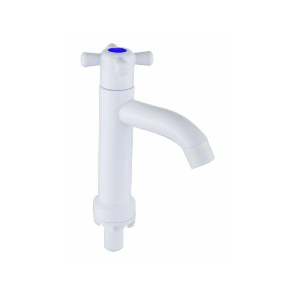 Кран водоразборный одноручковый на холодную воду белый  Potato Эверест B10-340