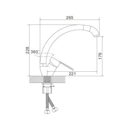 Смеситель для кухни монокомандный  зеленый с хромом  Potato Эверест B59-274E