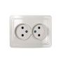 Розетка двойная CLASSICO белая 2102 IN HOME