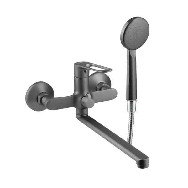 Смеситель для ванны и умывальника монокомандный  брезентово-серый  Potato Эверест B22-15319