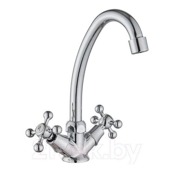 Смеситель для кухни двухручковый хром Potato Diadonna D400-65