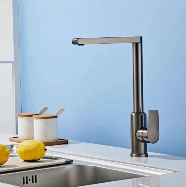 Смеситель для кухни монокомандный  серый графит  Potato Эверест B40-13TL