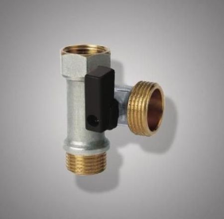 Кран шаровый F 232.04 3-ёх проходной ручка (FR 404 1/2F*3/4M*1/2M) латунь (уп.12шт.) Frap