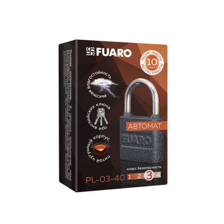 Замок навесной PL-UNI-0340 3key (PL-03-40) англ. /блистер