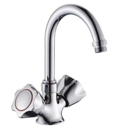 Смеситель для кухни двухручковый хром Potato P 10309A