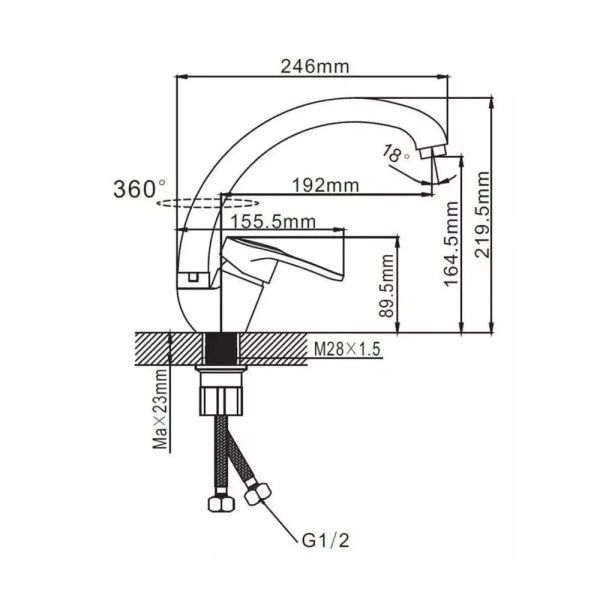 Смеситель для кухни монокомандный  бежевый  Potato Эверест B59-0258