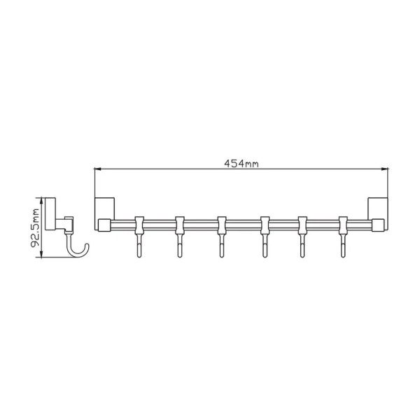 Держатель полотенец (6 крючков)  P1914-6 (19 серия)