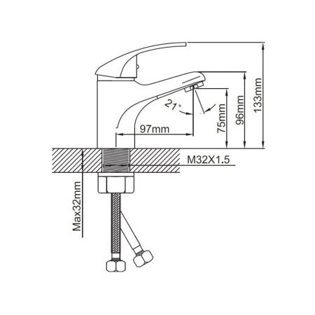 Смеситель для раковины монокомандный  хром  Potato Эверест B10-040