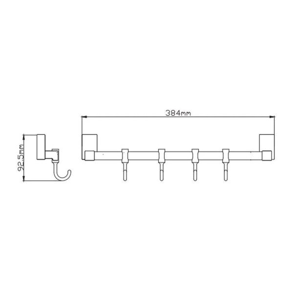 Держатель полотенец (4 крючков)  P1914-4 (19 серия)