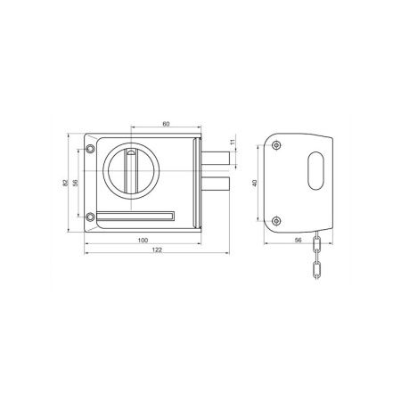 Замок накладной ЗНД-1АК прав