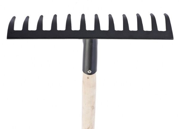 Грабли садово-огородные 12 зуб. метал. прямые с черенком* (упак.10шт.)