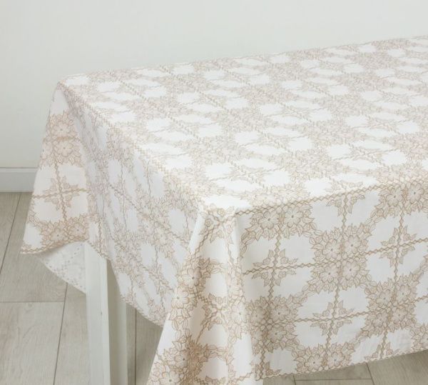 Клеенка ажурная "Lace Print" LS005K, сепия (1,37х20м)