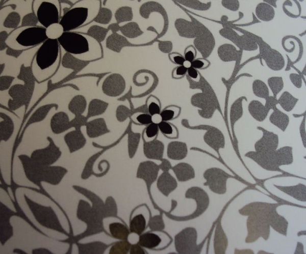Пленка с/к "HONGDA" арт.6002-8GZF (витраж.прозрач,сер.черн.цветы) 0.45х8м