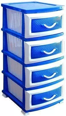 Комод 4-х секц. без декора "Дельфин" гол./бел.