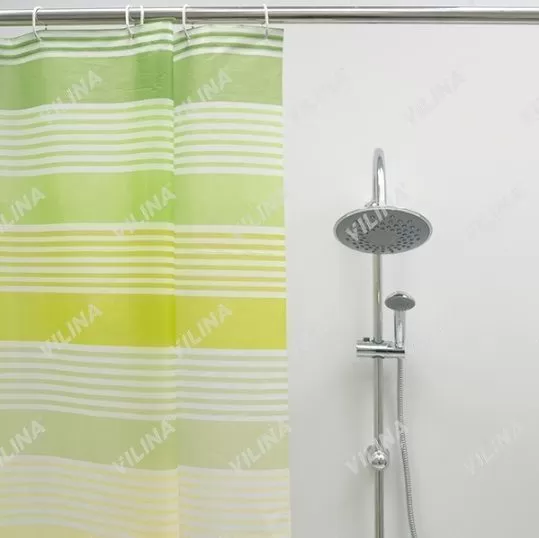 Штора для ванной тканевая зеленая, 1222, "Вилина" эконом, 170*180