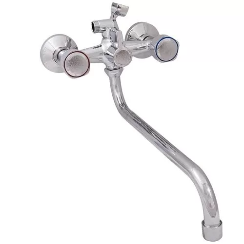 Смеситель для ванны и умывальника двухручковый хром Potato P 2366