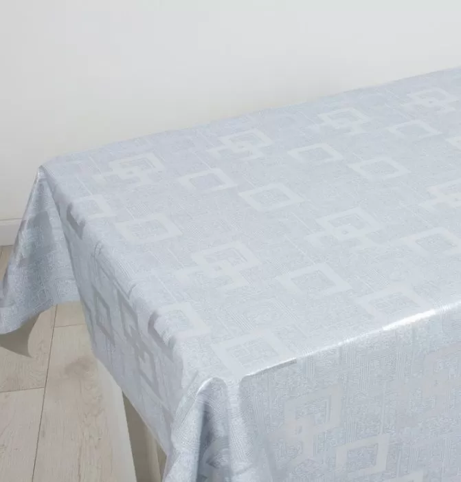 Клеенка на тк.основе "Аурум" Серебряный квадрат (1.40х20м)