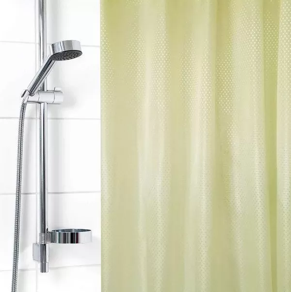 Штора для ванной тканевая желтая, ромб, "Бриллиант", 180*180
