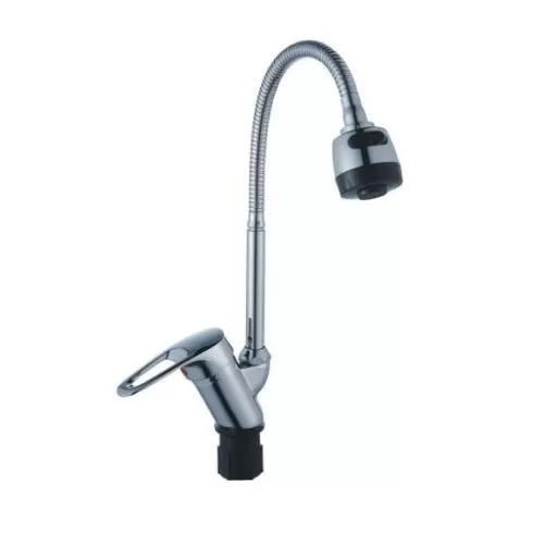 Смеситель для кухни монокомандный хром Potato Эверест B 58-026 (гибкий излив)