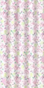 Штора для ванной тканевая розовая, 733, "Залел" эконом, 170-180*200