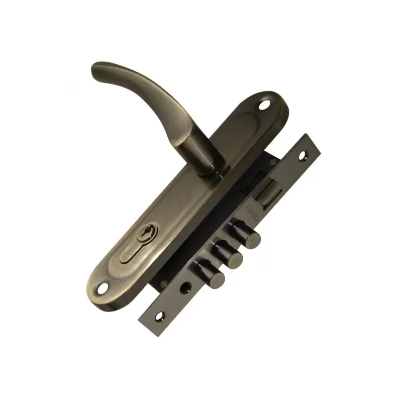 Замок цилиндровый в комплекте с ручкой LOCKSET15.CRONA.4061-3 бронза