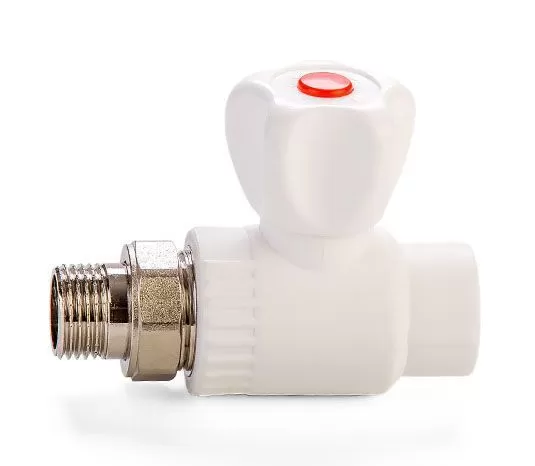 Кран шаровый ППР для радиатора, прямой F 141.2004 (с нар.резьбой PPR-GRS20х1/2M) (уп.10шт.)