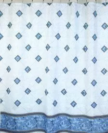 Штора для ванной тканевая синяя, 1185, "Залел", 180*200