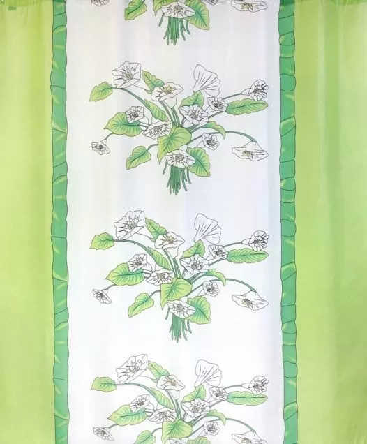 Штора для ванной тканевая зеленая, 1345, "Залел", 180*200