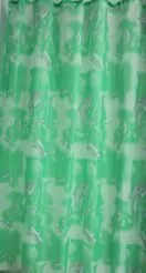 Штора для ванной тканевая зеленая, 1067, дельфин, "Залел" эконом, 170-180*200