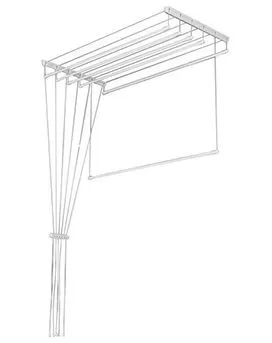 Сушилка для белья потолочная 6 линий, 2,0 метра, белая, уп.пакет, Лиана