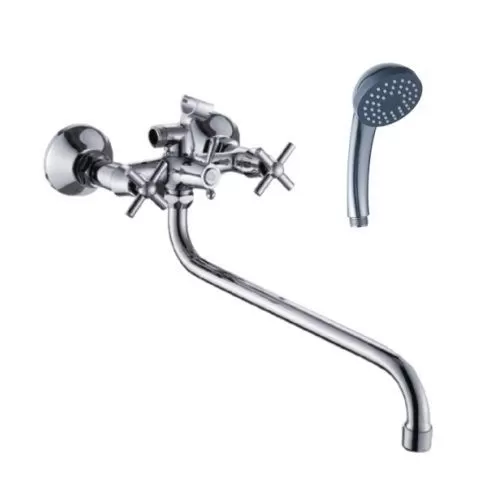 Смеситель для ванны и умывальника двухручковый хром Potato Эверест  B 22-316