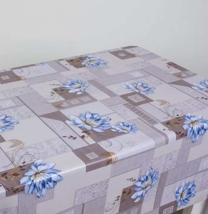 Клеенка на тк.основе "Полли" Серебряные лотосы (1.40х20м)