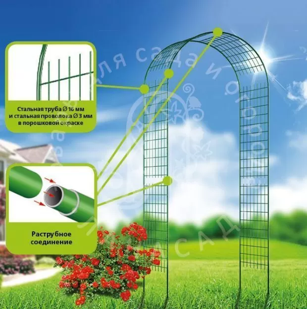 Арка прямая широкая решетка (разборная)
