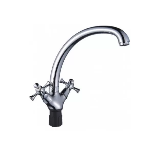 Смеситель для кухни двухручковый хром Potato Эверест B 42-064