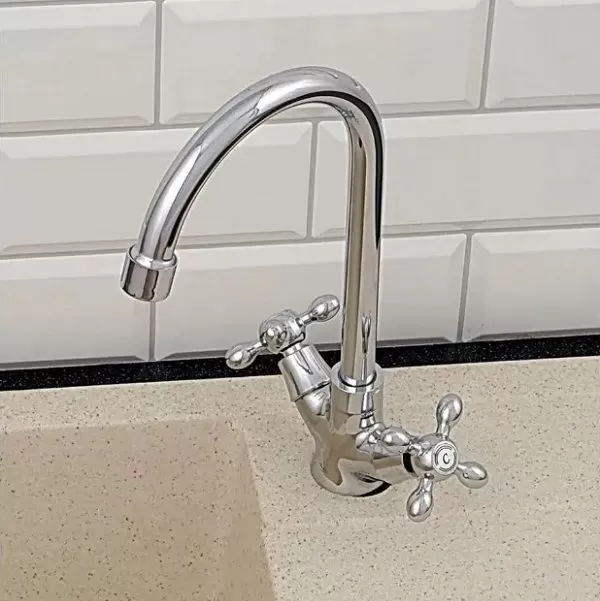 Смеситель для кухни двухручковый хром Potato Diadonna D 751-356