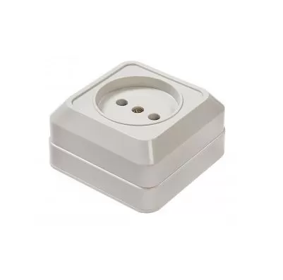 Розетка одинарная BOLLETO 7122 белая накладная (керамика)